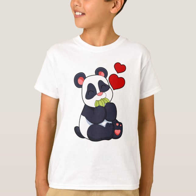 Camiseta Panda na Comida de Folhas (Frente)