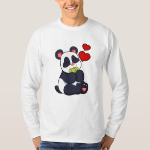 Camiseta Panda na Comida de Folhas