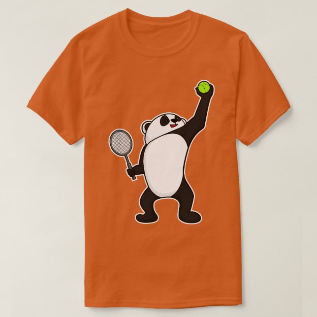 Camiseta Panda na Tênis com raquete Tênis (Frente do Design)