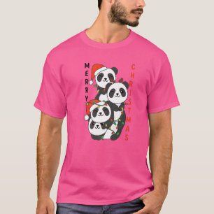 Camiseta Panda Natal Árvore Animais Fácil Panda