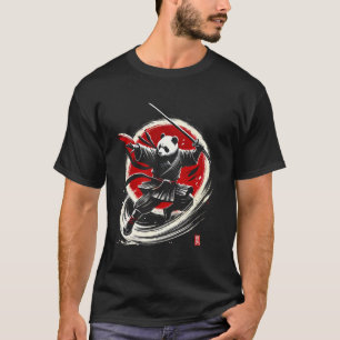 Camiseta Panda Ninja Japonês Samurai Guerreiro Japão Homens
