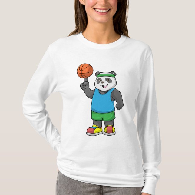 Camiseta Panda no Esporte com Basquete (Frente)