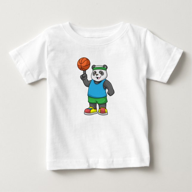 Camiseta Panda no Esporte com Basquete (Frente)
