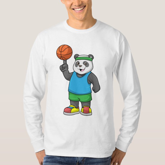 Camiseta Panda no Esporte com Basquete (Frente)