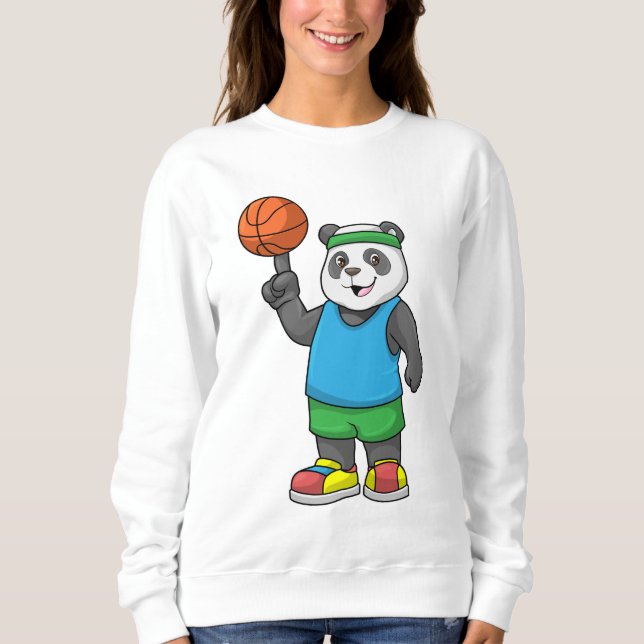 Camiseta Panda no Esporte com Basquete (Frente)