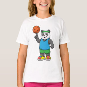 Camiseta Panda no Esporte com Basquete