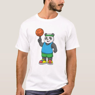 Camiseta Panda no Esporte com Basquete