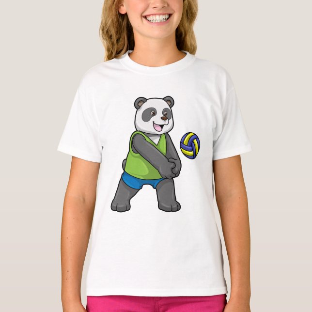 Camiseta Panda no Esporte com Voleibol (Frente)