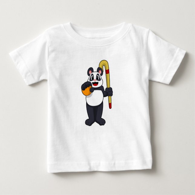 Camiseta Panda no Hockey com Taco de Hóquei (Frente)