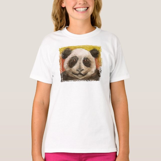 Camiseta Panda no preto para miúdos (Frente)