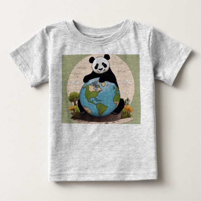 Camiseta Panda no Topo do Mundo (Frente)