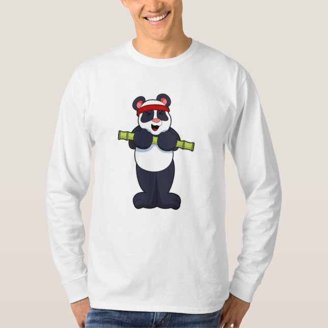 Camiseta Panda no Work out com Bamboo Weight (Frente)