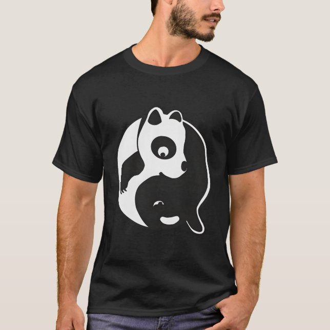 Camiseta Panda Orca Yin Yang Black E White (Frente)