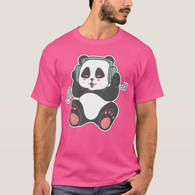 Camiseta Panda ouvindo o amigo da música (Frente)