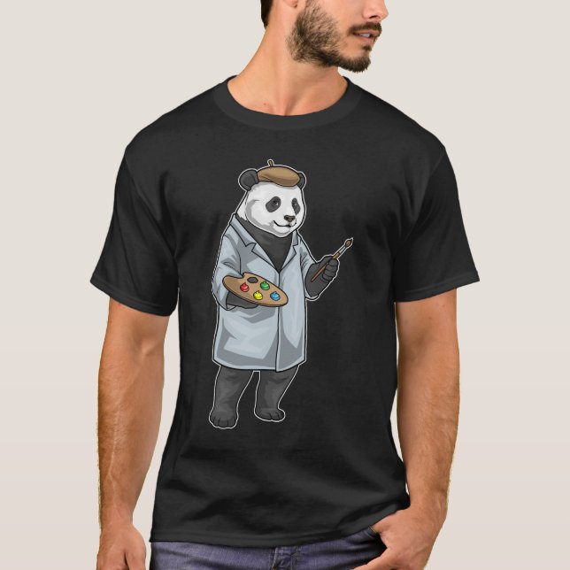 Camiseta Panda Painter Paintbrush Painting (Frente)