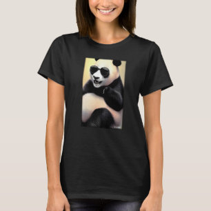Camiseta Panda Panda Bear Óculos Solares Animais Selvagens 