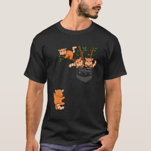 Camiseta Panda Panda Preguiçosa Da Família Panda Pocket Em