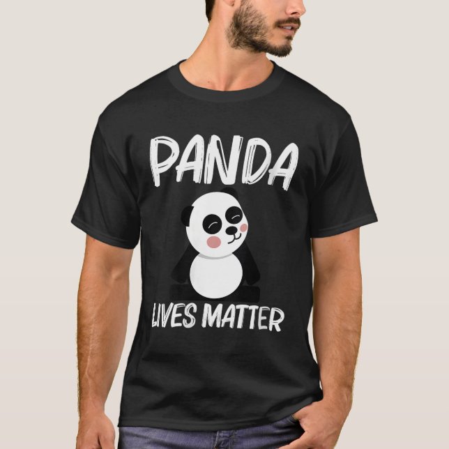 Camiseta Panda Para Cubo De Urso Branco Negro (Frente)