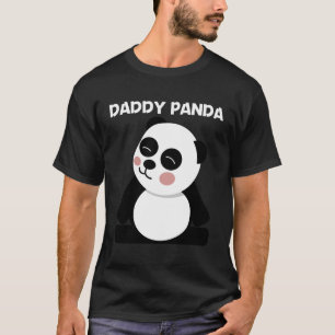 Camiseta Panda Para Cubo De Urso Branco Preto Pai