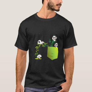 Camiseta Panda Para e Família de Pandas de Bolso