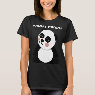Camiseta Panda Para Homens Pai Cubo De Urso Branco Preto
