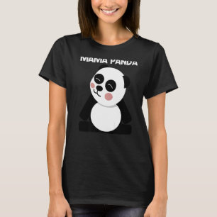 Camiseta Panda Para Mulheres Mãe Cubo Preto De Urso Branco