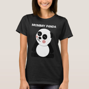 Camiseta Panda Para Mulheres Mãe Urso Branco Preto Filhote