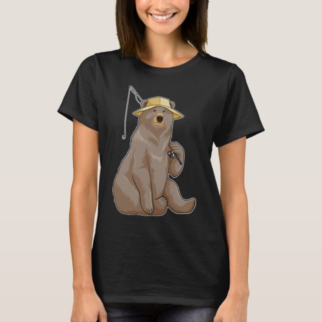 Camiseta Panda pescando com vara de pescar (Frente)