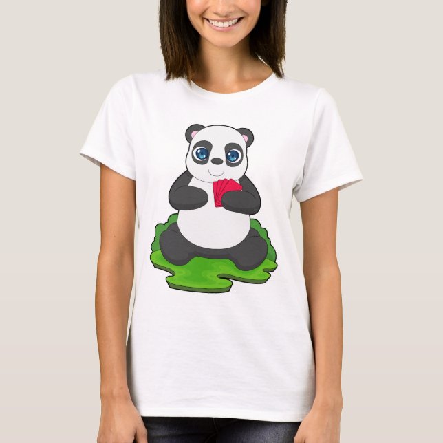 Camiseta Panda Poker Cartas de pôquer Jogo de cartas (Frente)