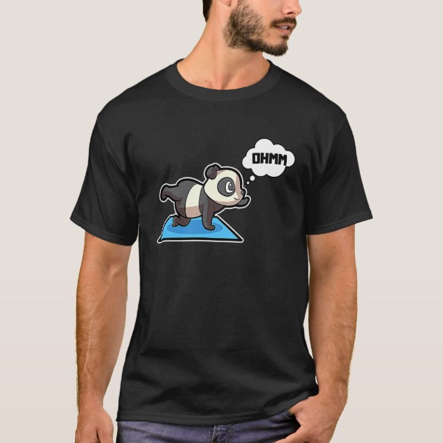 Camiseta Panda Poses de Yoga Esporte Ginástica Ohmmm Batime (Frente)