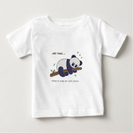 Camiseta Panda preguiçosa - Círculos Cansados e Escuros