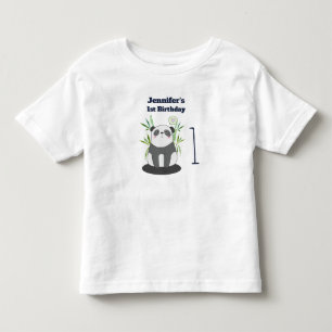 Camiseta Panda preta & branca bonito no aniversário de