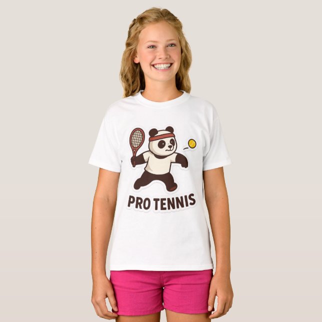Camiseta Panda Pro Tênis Sticker - Design desportivo bonito (Frente Completa)