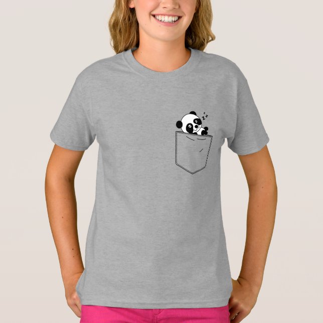 Camiseta Panda Que Dorme Bela No Bolso (Frente)