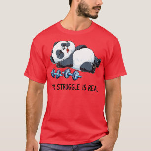 Camiseta Panda que ele luta é Malhação de levantamento de p
