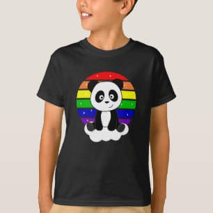 Camiseta Panda Rainbow Glitter Kawaii Pandas Colorido
