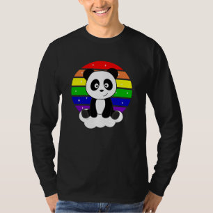 Camiseta Panda Rainbow Glitter Kawaii Pandas Colorido