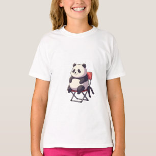 Camiseta Panda Relaxado Sentado Em Cadeira De Acampamento I