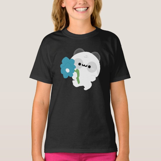 Camiseta Panda Romântico Fofo (Frente)