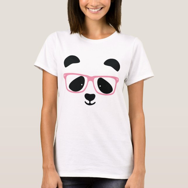 Camiseta Panda rosa-branca (Frente)