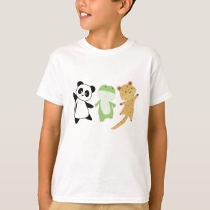 Camiseta Panda Sapo Leopardo São Amantes de os animais Engr
