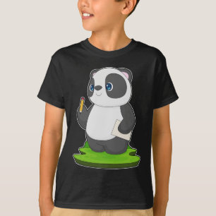 Camiseta Panda School Pencil Paper