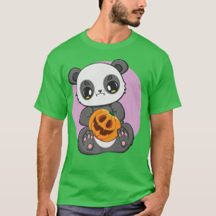 Camiseta Panda Segurando Um Urso De Animação Gelado Para O
