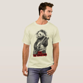Camiseta Panda Selvagem tocando Rock & Roll em um Preto