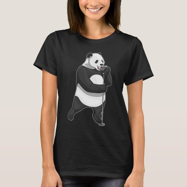 Camiseta Panda Singer Microphone Music (Frente)