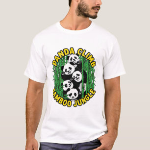 Camiseta Panda Sobe Selva de Bambu Vida Selvagem
