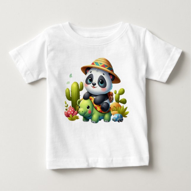 Camiseta Panda sobre Safari Baby Adventure Tee (Frente)