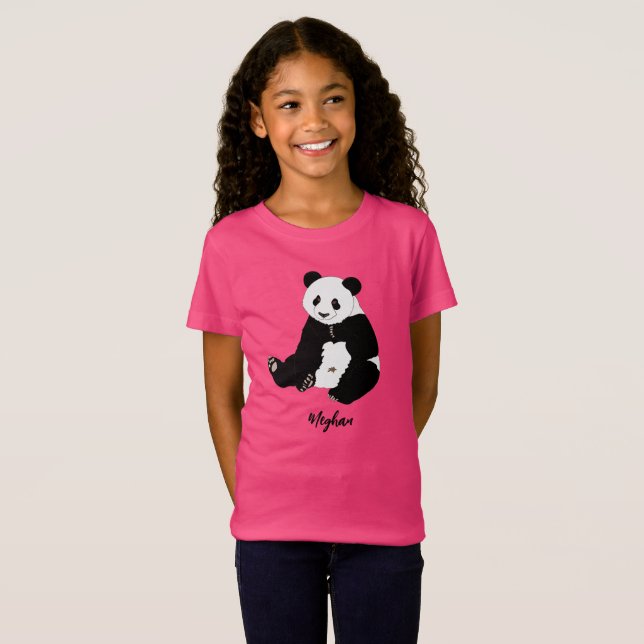 Camiseta Panda Sorridente e Cuta Personalizável (Frente Completa)
