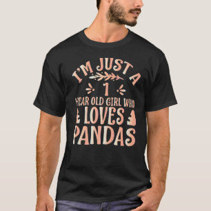 Camiseta Panda, sou apenas uma garota de 1 ano que ama Pand