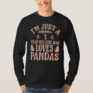 Camiseta Panda, sou apenas uma garota de 1 ano que ama Pand